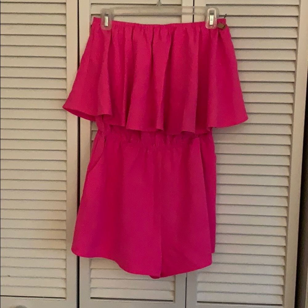 HOT pink romper